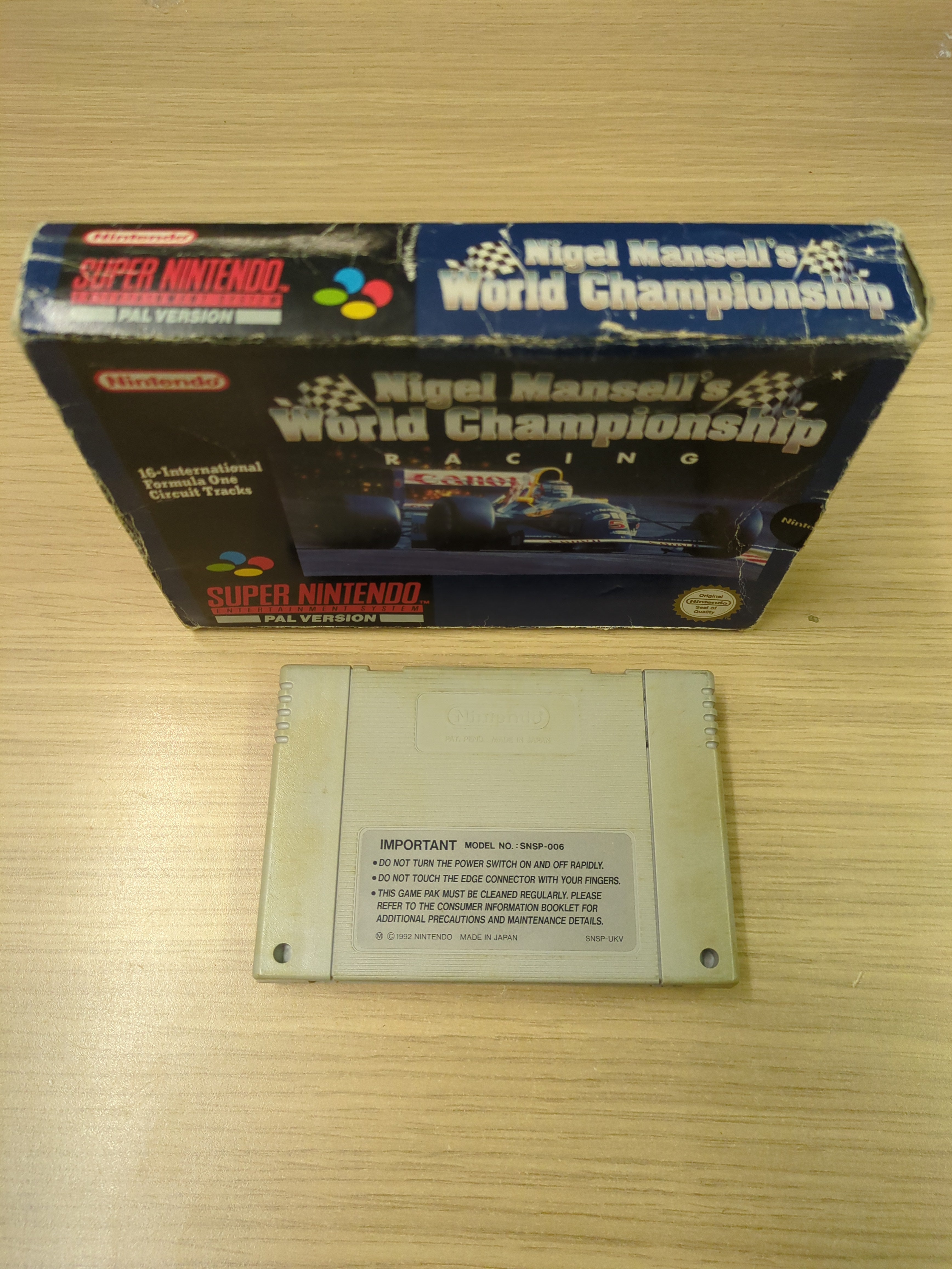 Nigel Mansell's World Championship Racing Snes game Boxed Nigel Mansell's World Championship Racing Snes game Boxed